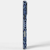 Blauw en Wit Kaleidoscoop Mandala Patroon Case-Mate iPhone Case (Achterkant / Rechts)