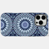 Blauw en Wit Kaleidoscoop Mandala Patroon Case-Mate iPhone Case (Achterkant (horizontaal))