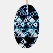 Blauw en wit keramisch ornament (Rechts)