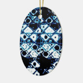 Blauw en wit keramisch ornament (Links)