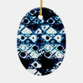 Blauw en wit keramisch ornament (Voorkant)