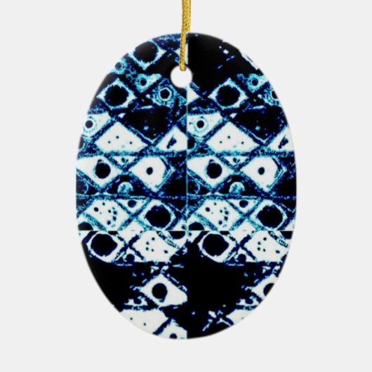 Blauw en wit keramisch ornament (Voorkant)