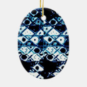 Blauw en wit keramisch ornament (Achterkant)