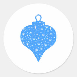 Blauw en wit kerst Bauble Design. Ronde Sticker