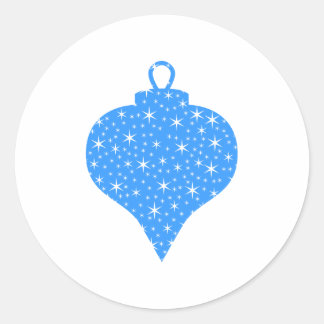 Blauw en wit kerst Bauble Design. Ronde Sticker