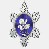 Blauw en wit kerstBeer Snowflake Ornament (Rechts)