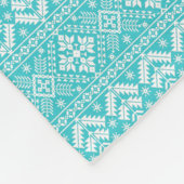 Blauw en wit Kerstbeurs Isle Patroon Fleece Deken (Hoek)