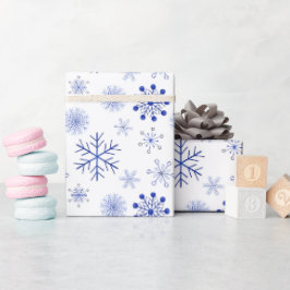 Blauw en wit kerstcadeaupapier voor kerstcadeaus cadeaupapier