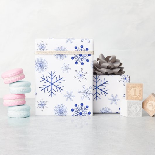 Blauw en wit kerstcadeaupapier voor kerstcadeaus cadeaupapier (Baby Shower)