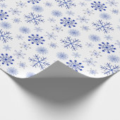 Blauw en wit kerstcadeaupapier voor kerstcadeaus cadeaupapier (Hoek)