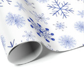 Blauw en wit kerstcadeaupapier voor kerstcadeaus cadeaupapier (Rol Hoek)