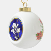 Blauw en wit kerstfeest Beer Ball Ornament (Rechts)