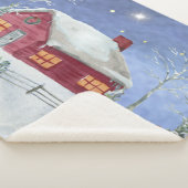 Blauw en wit kerstland HomeScene Blanket Sherpa Deken (3/4)