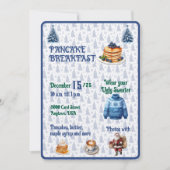 Blauw en wit Kerstpannenkoekenontbijt  Kaart (Voorkant)