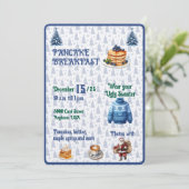 Blauw en wit Kerstpannenkoekenontbijt  Kaart (Staand voorkant)