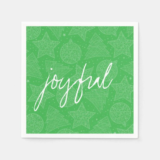 Blauw en wit kerstpatroonpapier servet (Voorkant)