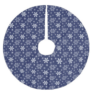 BLAUW EN WIT KERSTSNEEUWVLOK PATRONEN KERSTBOOM ROK