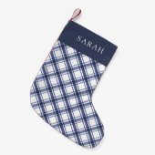 Blauw en wit kerstsok kleine kerstsok (Voorkant (Hangend))