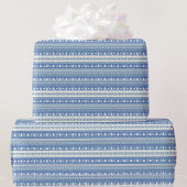 Blauw en wit kerstviatroop cadeaupapier