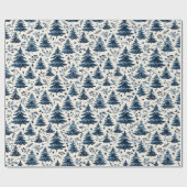 Blauw en wit kerstwrap patroon cadeaupapier (Vlak)