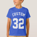 Blauw en wit Kind | Sport Jersey Design T-shirt<br><div class="desc">Blauw en wit Kind | Sport Jersey Design Kinder Jersey T-Shirt</div>
