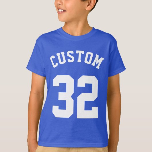 Blauw en wit Kind | Sport Jersey Design T-shirt (Voorkant)