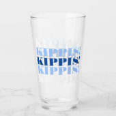 Blauw en wit Kippis Beer Glass Glas (Achterkant)