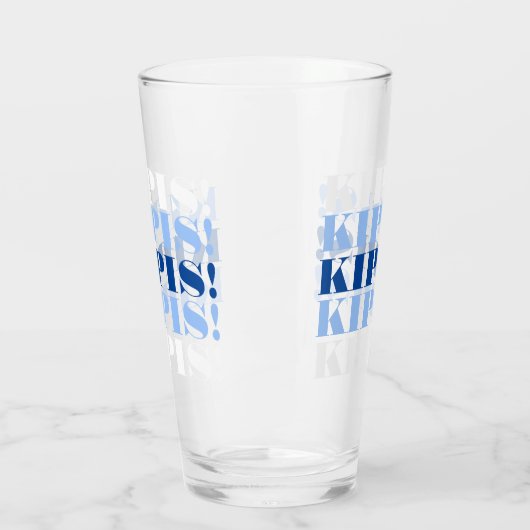 Blauw en wit Kippis Beer Glass Glas (Links)