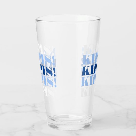 Blauw en wit Kippis Beer Glass Glas (Rechts)