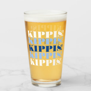 Blauw en wit Kippis Beer Glass Glas