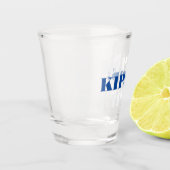 Blauw en wit Kippis Shot Glass Glas (Links)