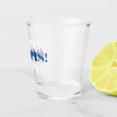 Blauw en wit Kippis Shot Glass Glas (Rechts)
