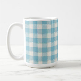 Blauw en wit klassiek geruit gingham patroon koffiemok