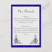 Blauw en Wit Klassieke Bruiloft Details Informatiekaartje (Voorkant)