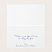 Blauw en Wit Kleine Gevouwen Kerstkaart Kaart (Binnenkant ongevouwen)