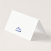 Blauw en Wit Kleine Gevouwen Kerstkaart Kaart (Achterkant)