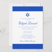 Blauw en wit | Kleuren van Israel Bar Mitzvah Kaart (Voorkant)