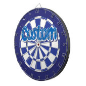 Blauw en Wit Koel Gepersonaliseerde Tekst Dartbord (Voorkant Rechts)