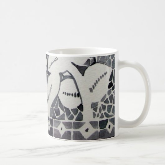 Blauw en wit koffiemok (Rechts)