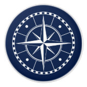Blauw en wit kompas, autisch keramische knop (Voorkant)