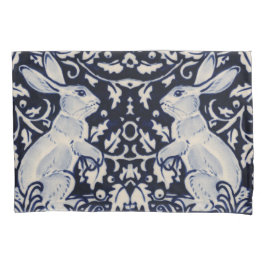 Blauw en wit konijn Bunny Elegant Art Full Queen Kussensloop