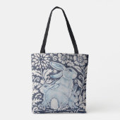 Blauw en wit konijn Bunny Moederdag Paascadeau Tote Bag (Achterkant)