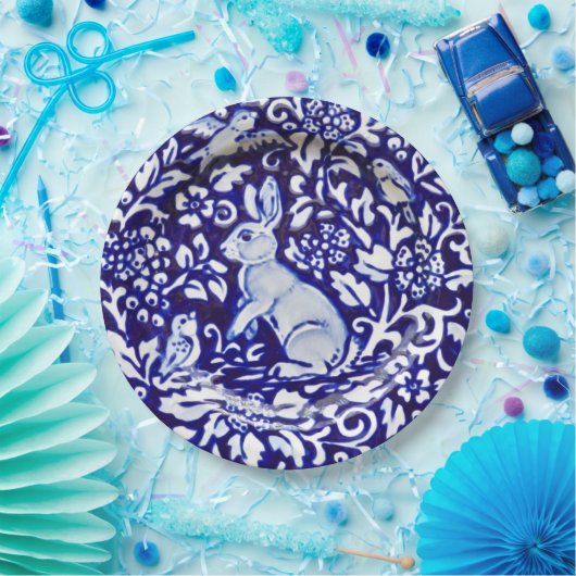 Blauw en wit konijn China Dedham Paper Bord (Feest)