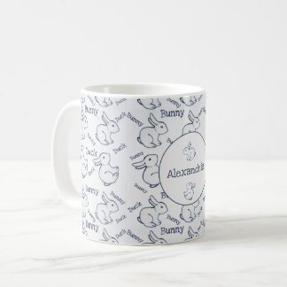 Blauw en wit konijn, duck Pattern, illusie aangepa Koffiemok