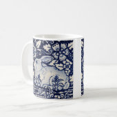 Blauw en wit konijn Tile Woodland Flowers Slak Koffiemok (Voorkant links)