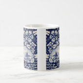Blauw en wit konijn Tile Woodland Flowers Slak Koffiemok (Center)
