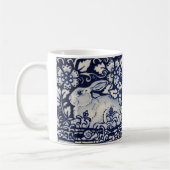 Blauw en wit konijn Tile Woodland Flowers Slak Koffiemok (Links)