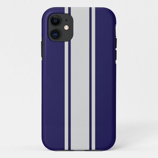 Blauw en wit koolstofvezel Stripes iPhone 5 Hoesje (Achterkant)