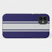 Blauw en wit koolstofvezel Stripes iPhone 5 Hoesje (Achterkant (horizontaal))