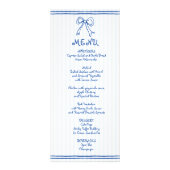 Blauw en wit krabbel boog bruiloft kaart (Voorkant)